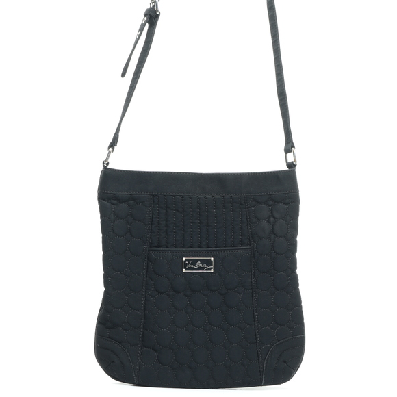 Vera Bradley Handbags - Vera Bradley Quilted Handbag Purse Crossbody 12x11x2 Black/Silver